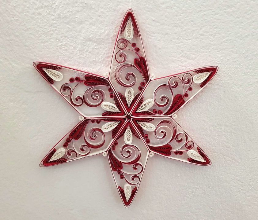 Quilling Stern (6 Spitzen)  Handgemacht mit Liebe | Exklusive Unikate von  Ai Art | Selbstmade